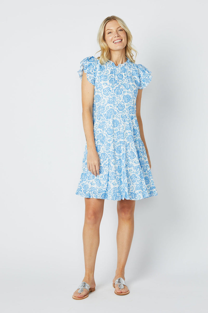 Sail to Sable Long Sleeve Tunic Flare Dress - Blue Rose