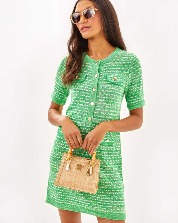 Lilly Pulitzer Theodorah Sweater Dress - Fauna Green Metallic Marl