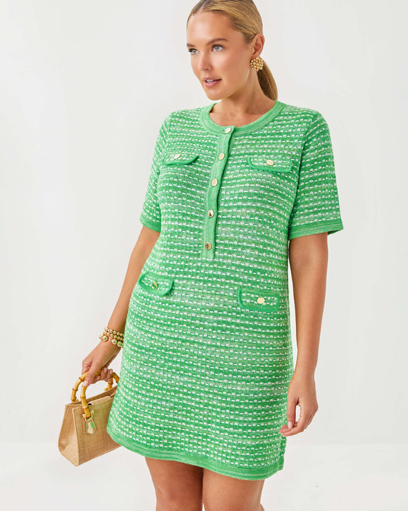 Lilly Pulitzer Theodorah Sweater Dress - Fauna Green Metallic Marl