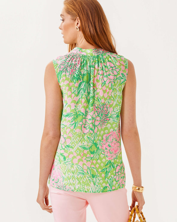 Lilly Pulitzer Sleeveless Elsa Top - Fauna Green - Lime Feeling Good