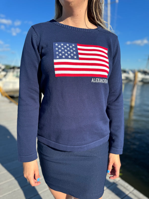 Pink Pineapple Alexandria USA Sweater - Navy