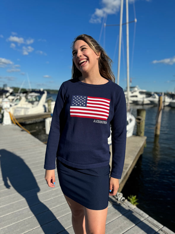 Pink Pineapple Alexandria USA Sweater - Navy