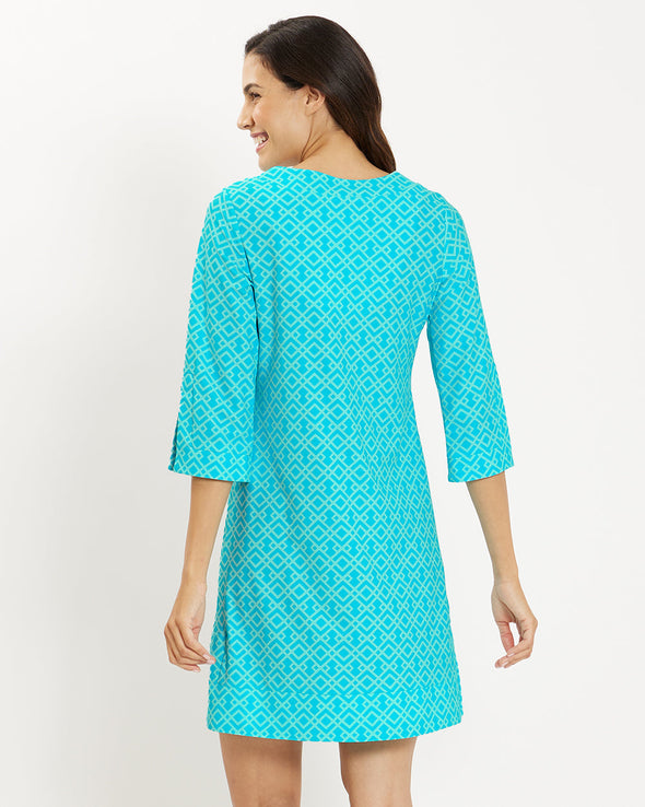 Jude Connally Megan Dress - Trellis Trio Aqua