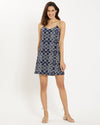 Full body view of the Jude Connally Bailey Dress - Lattice Ropes Navy