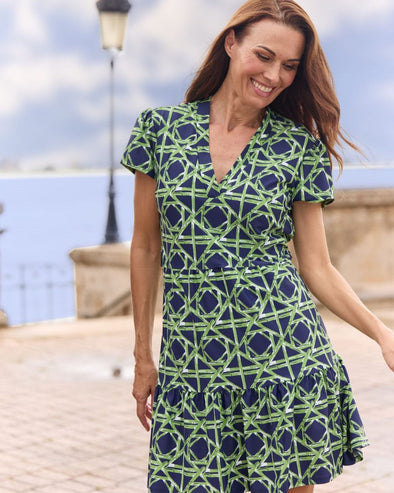 Jude Connally Ginger Dress - Bamboo Ratan Navy