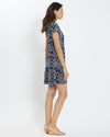 Side view of the Jude Connally Emerson Dress - Lattice Ropes Navy