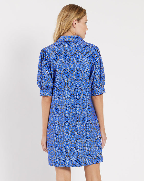 Jude Connally Emerson Dress - Garden Lattice French Blue