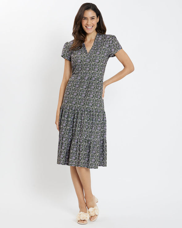 Jude Connally Libby Dress - Melody Ditsy Loden