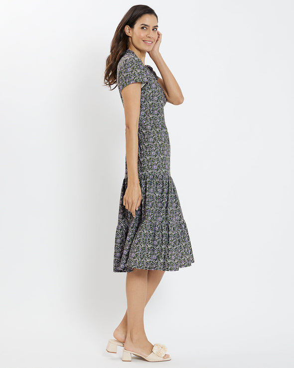 Jude Connally Libby Dress - Melody Ditsy Loden