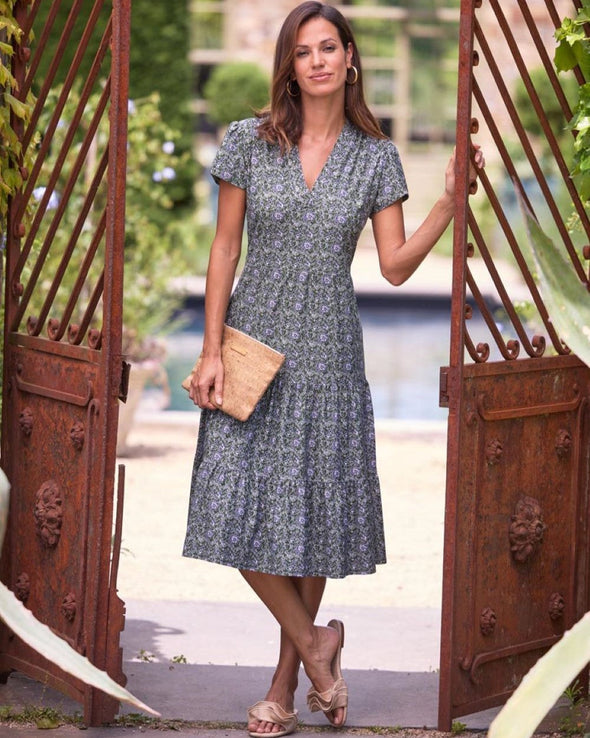 Jude Connally Libby Dress - Melody Ditsy Loden