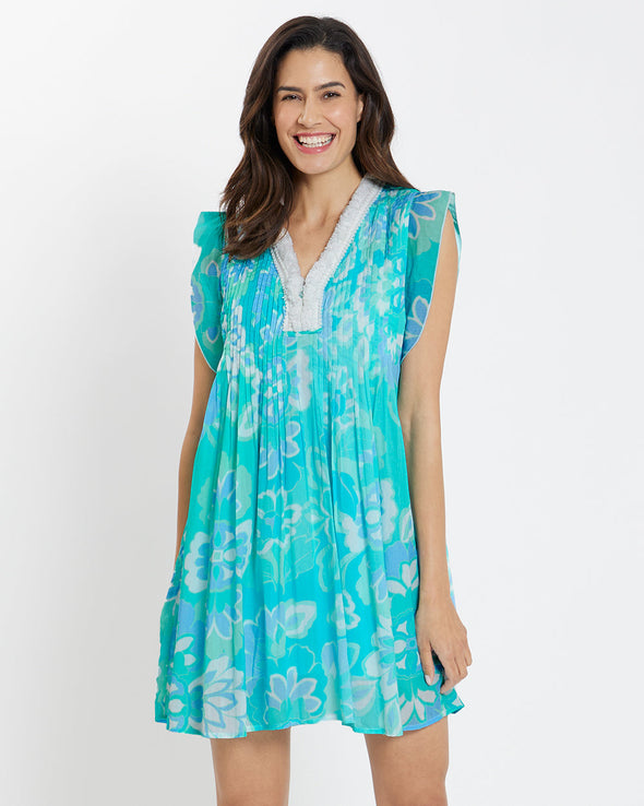 Jude Connally Larissa Dress - Blooming Tile Aqua