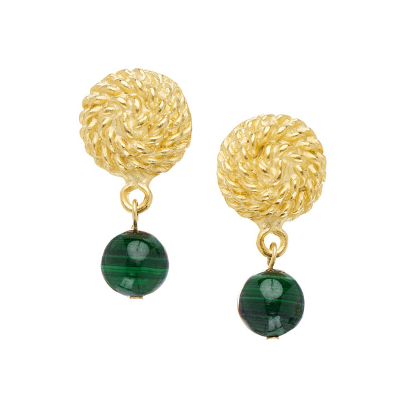 Susan Shaw Malachite Rope Earrings