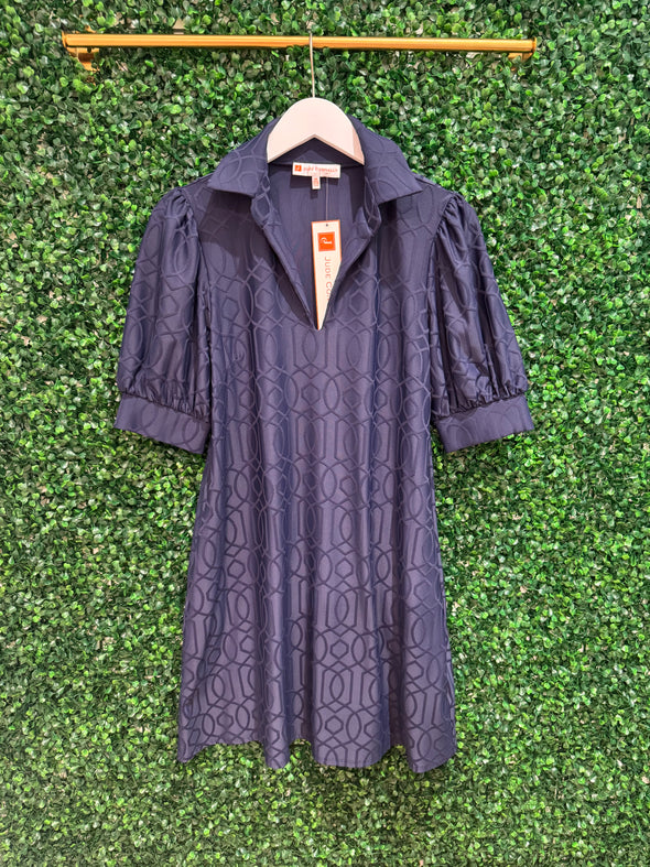 Jude Connally Emerson Dress- Jacquard - Garden Gate Navy