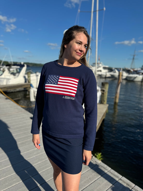 Pink Pineapple Alexandria USA Sweater - Navy