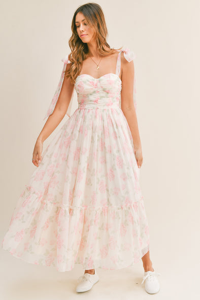 Savannah Pink Floral Maxi Dress