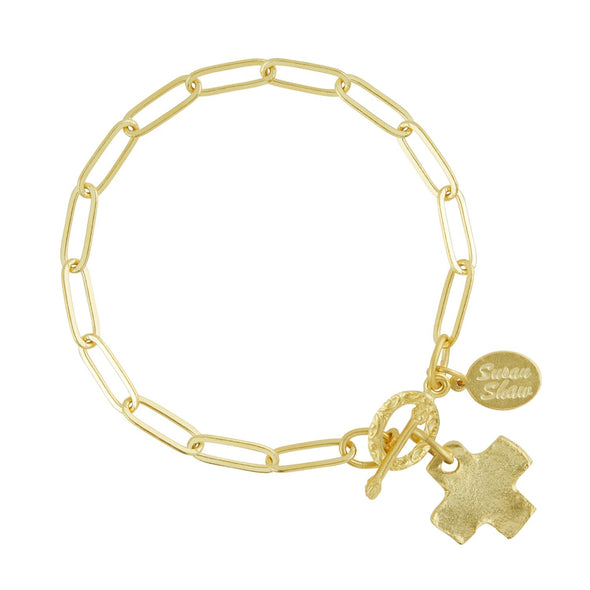 Susan Shaw Cross Paperclip Bracelet