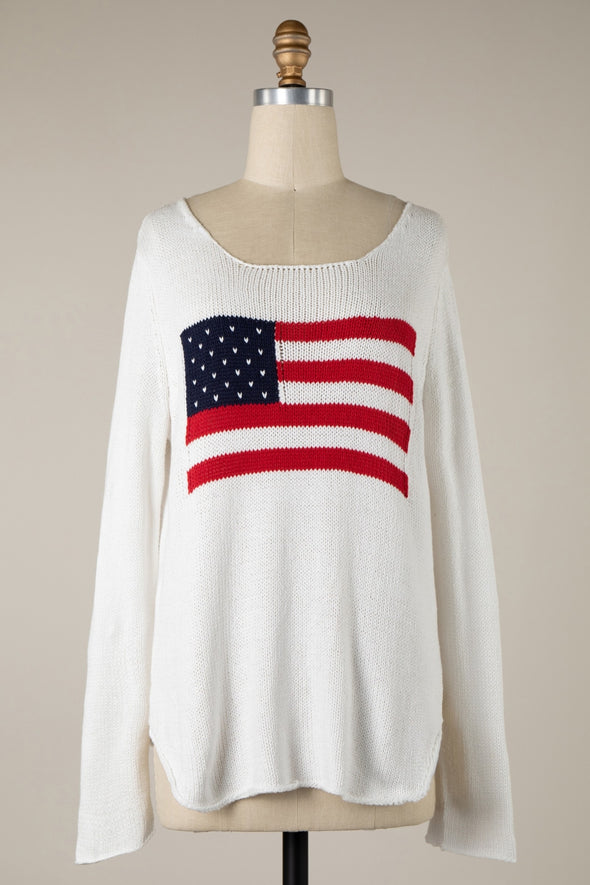 Miracle Flag Sweater - White