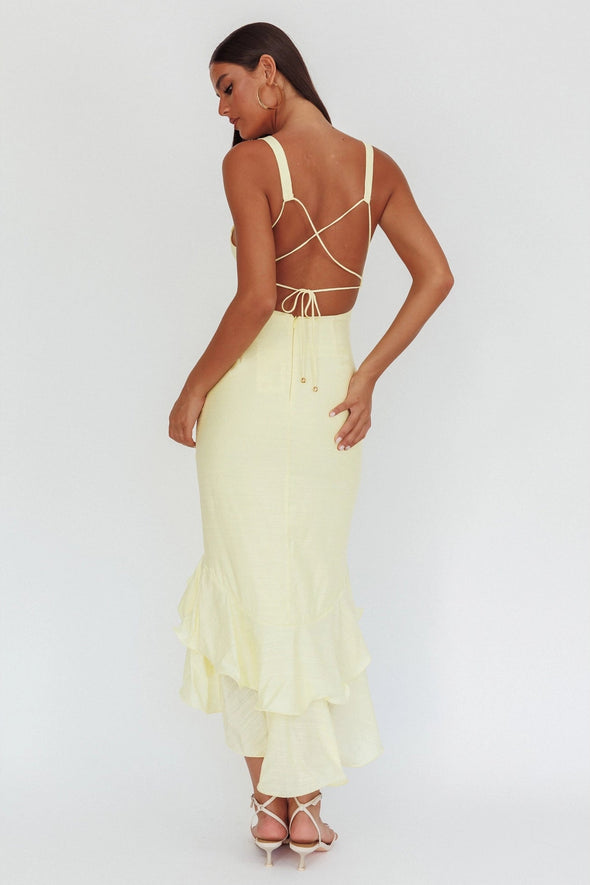 Gisele Ruffle Maxi Dress - Yellow