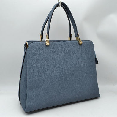 Vegan Leather Handbag - Dusty Blue