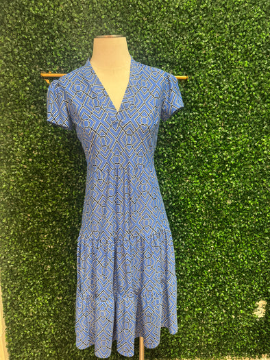 Jude Connally Libby Dress - Garden Lattice French Blue