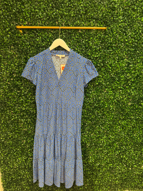 Jude Connally Libby Dress - Garden Lattice French Blue