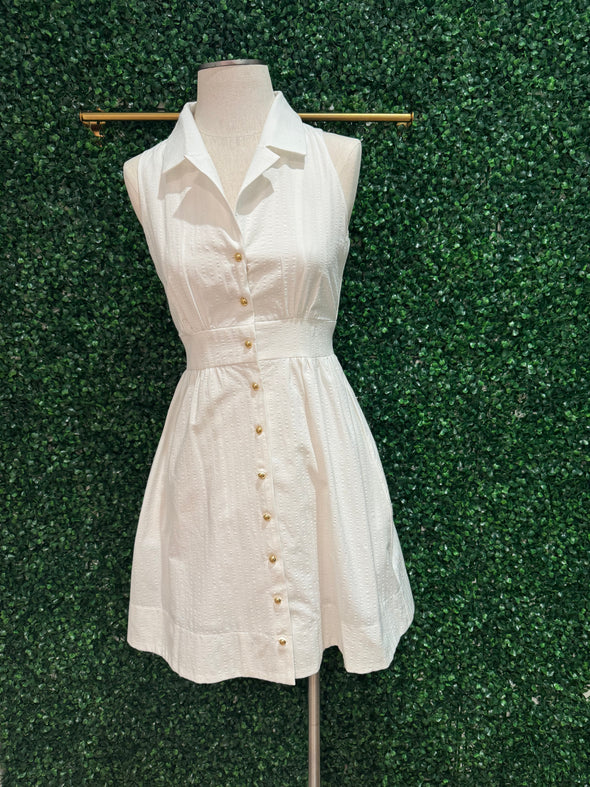 Duffield Lane Ridley Dress - White Seersuckser