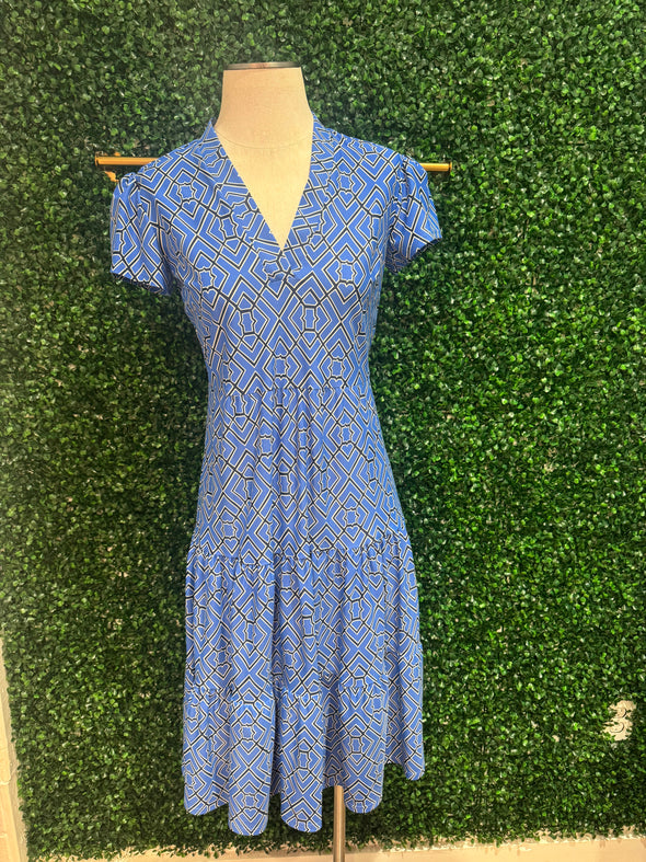 Jude Connally Libby Dress - Garden Lattice French Blue