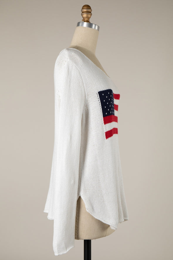 Miracle Flag Sweater - White