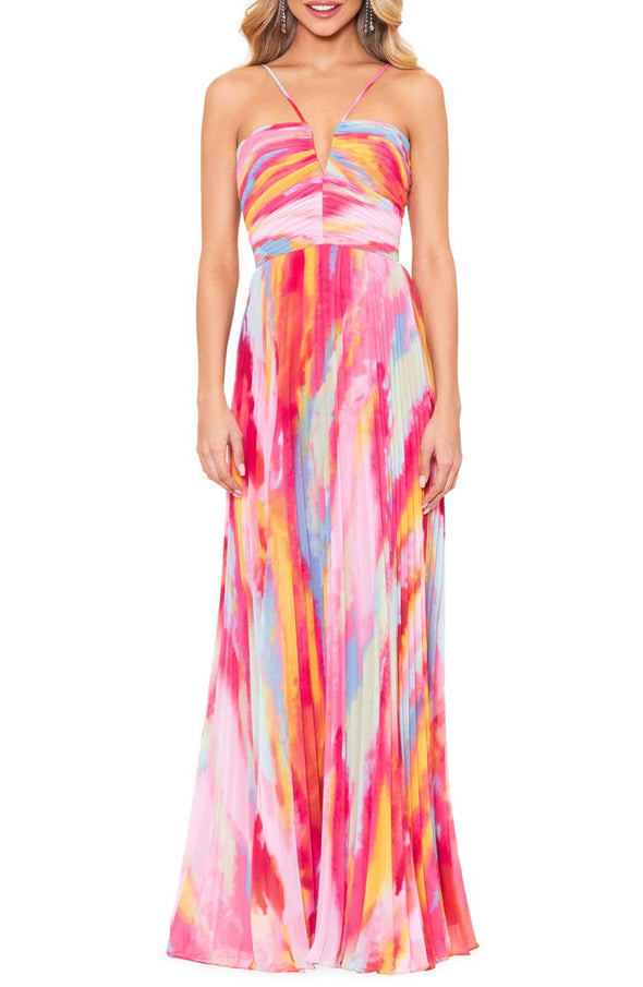 Cindy Xscape Chiffon Halter Maxi