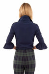 Back view of the Gretchen Scott Priss Chiffon Blouse - Navy 