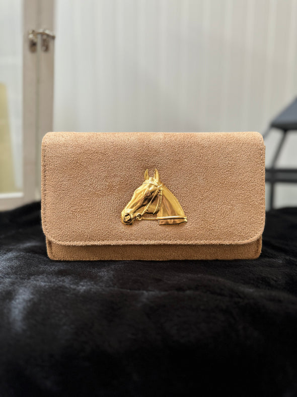 Lisi Lerch Ruby Suede Clutch - Tan HorseHead