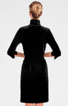 Back view of the Gretchen Scott Twist & Shout Dress - Silky Velvet - Black