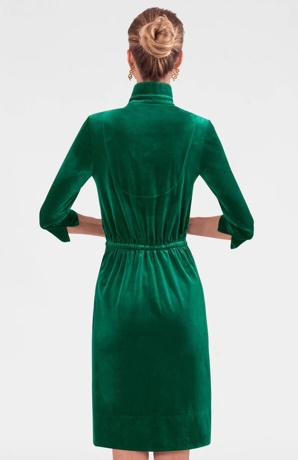 Gretchen Scott Twist & Shout Dress - Silky Velvet - Emerald