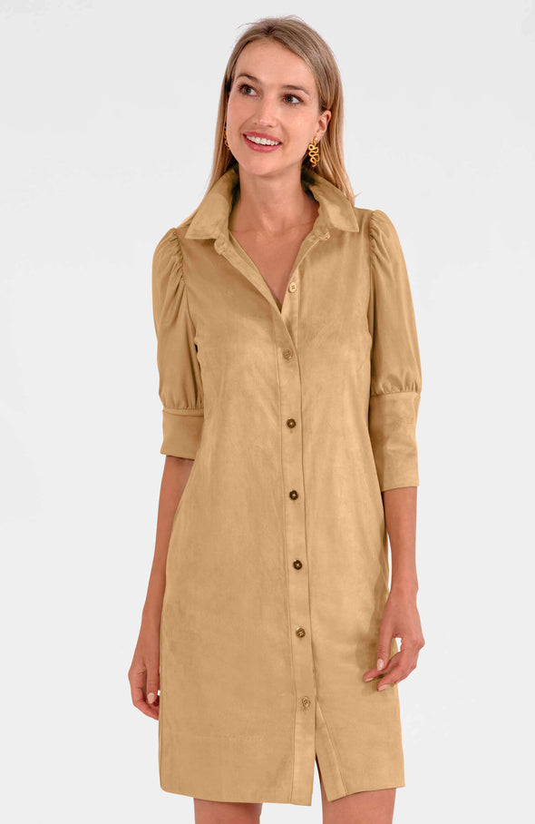 Gretchen Scott Swagger Dress - Ultra Suede - Khaki