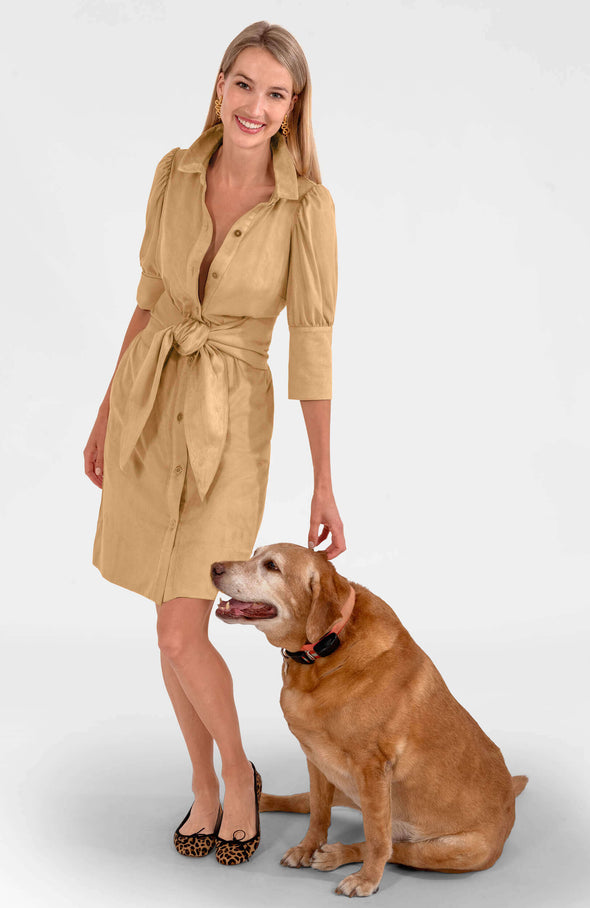 Gretchen Scott Swagger Dress - Ultra Suede - Khaki