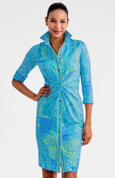 Gretchen Scott Twist & Shout Dress - Grand Bazaar - Turquoise