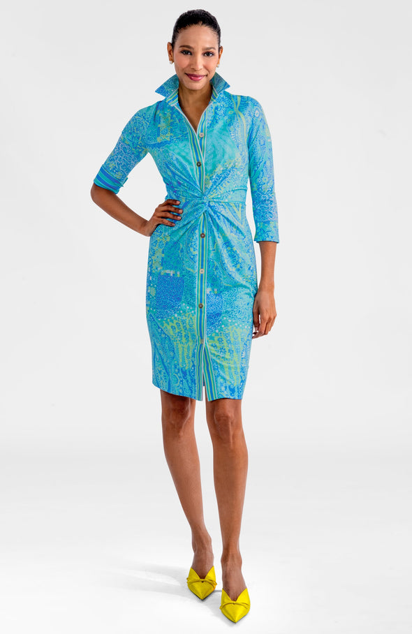 Gretchen Scott Twist & Shout Dress - Grand Bazaar - Turquoise