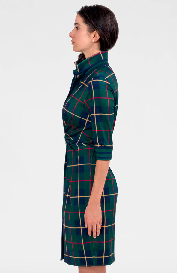 Gretchen Scott Twist & Shout Dress - Plaidly Cooper - Green Multi