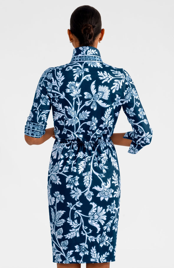 Gretchen Scott Twist & Shout Dress - Stunning Stippling Navy