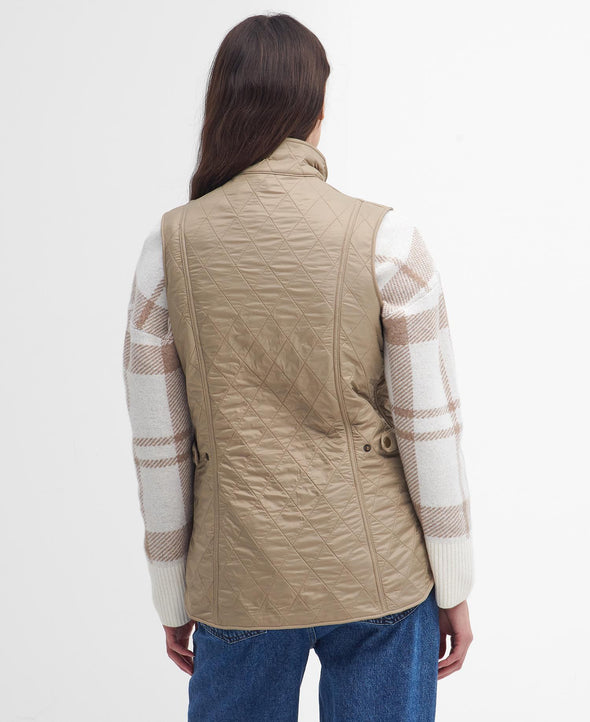 Back view of the Barbour Wray Gilet Vest - Sand Dune