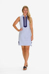 Front view of the Duffield Lane Mackinac Dress - Blue Sky & White Stripe