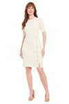 Full body view of the London Times Autumn Dress - Ivory