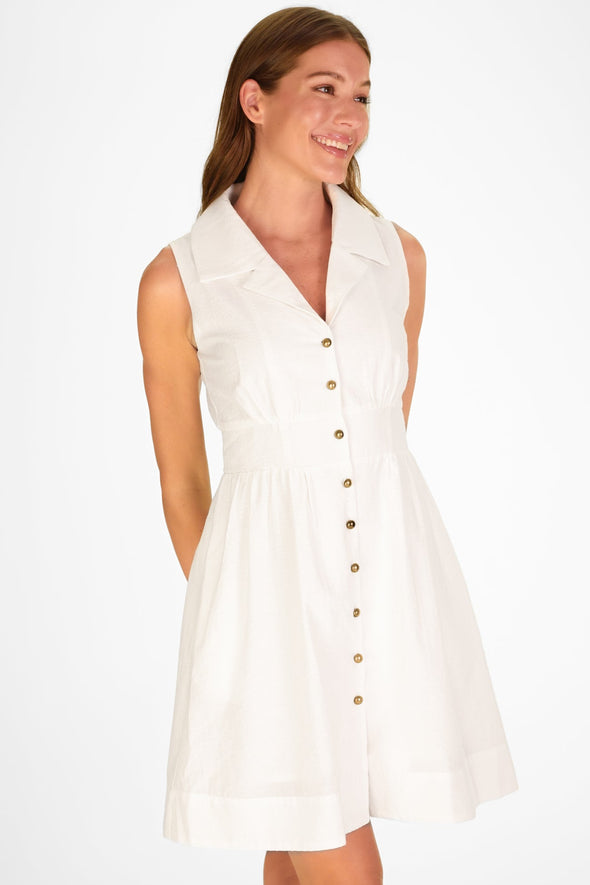 Duffield Lane Ridley Dress - White Seersuckser