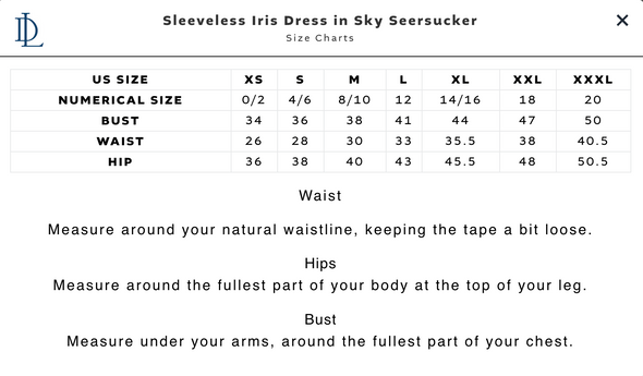 Duffield Lane Sleeveless Iris Dress - Seersucker Sky