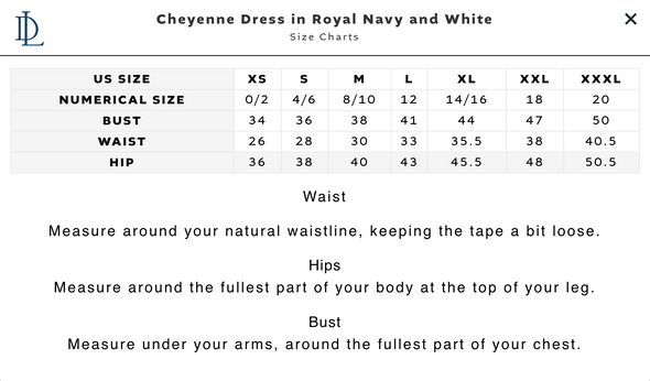 Duffield Lane Cheyenne Dress - Royal Navy/White