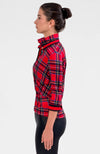 Side view of the Gretchen Scott Twist & Shout Top - Duke of York - Red Multi