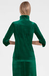 Back view of the Gretchen Scott Twist & Shout Top - Silky Velvet - Green