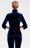 Back view of the Gretchen Scott Twist & Shout Top - Silky Velvet - Navy