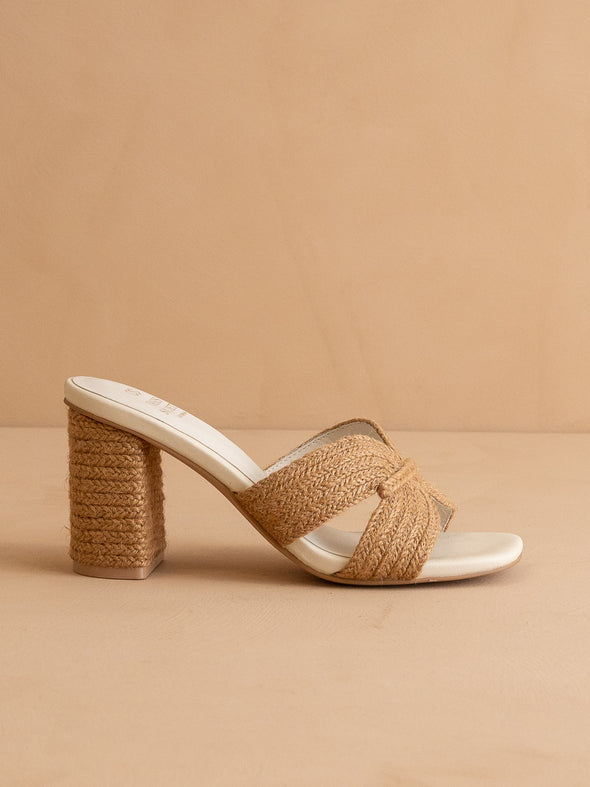 The Santiago Raffia Summer Heel - Toffee