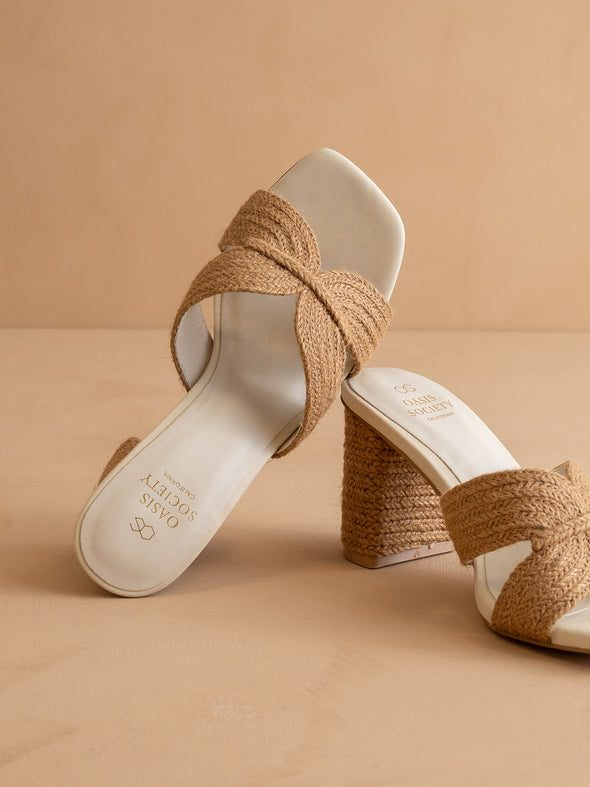 The Santiago Raffia Summer Heel - Toffee